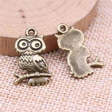 20pcs Owl Charms Jewelry Accessories Antique Silver Plated Antique Bronze
