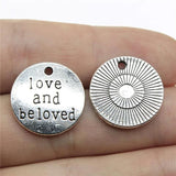 10 Love And Beloved Charms Pendants 20mm Antique Silver Bronze Plated