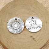 10 Love And Beloved Charms Pendants 20mm Antique Silver Bronze Plated