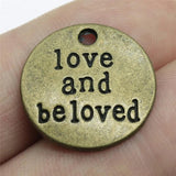 10 Love And Beloved Charms Pendants 20mm Antique Silver Bronze Plated