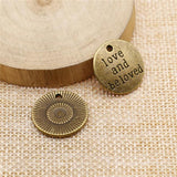 10 Love And Beloved Charms Pendants 20mm Antique Silver Bronze Plated