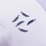 100pcs Brass Mini Feather Charms 3*12mm