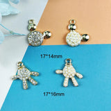 10Pcs Rhinestone Pearl Mickey Paw Charms Golden Pendants DIY Accessory