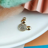 10Pcs Rhinestone Pearl Mickey Paw Charms Golden Pendants DIY Accessory