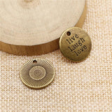 10pcs 20mm Antique Silver Plated Live Laugh Love Pendant Charm