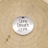 10pcs 20mm Antique Silver Plated Live Laugh Love Pendant Charm