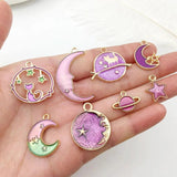 Assorted Star Moon Sky Enamel Charms Pack for DIY Jewelry Making