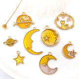 Assorted Star Moon Sky Enamel Charms Pack for DIY Jewelry Making