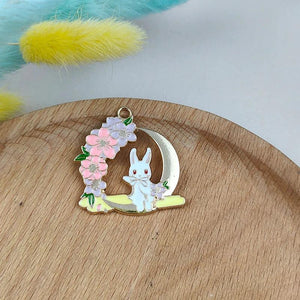 10pcs Flower Wreath Enamel Metal Charms for DIY Jewelry Making