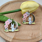 10pcs Flower Wreath Enamel Metal Charms for DIY Jewelry Making