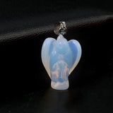 2 PCS Crystal Reiki Healing Angel Pendant DIY Jewelry Gift