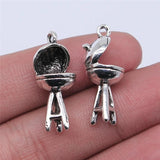 10pcs Antique Silver Plated BBQ Charms Pendant for Jewelry Making