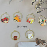 10pcs Wreath Fruit Enamel Metal Charms for Jewelry Making DIY Bracelet Finding