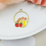 10pcs Wreath Fruit Enamel Metal Charms for Jewelry Making DIY Bracelet Finding