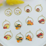 10pcs Wreath Fruit Enamel Metal Charms for Jewelry Making DIY Bracelet Finding