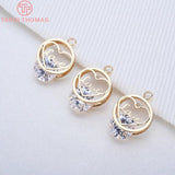 4PCS 12MM 24K Champagne Heart Charms Pendants DIY Jewelry