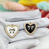 10pcs Pearl Bow Heart Charms Jewelry DIY Accessory Love Shapes