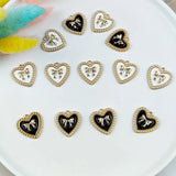 10pcs Pearl Bow Heart Charms Jewelry DIY Accessory Love Shapes