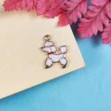 20pcs Poodle Dog Enamel Metal Charms for Jewelry Making DIY 20*16mm