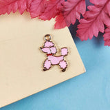 20pcs Poodle Dog Enamel Metal Charms for Jewelry Making DIY 20*16mm