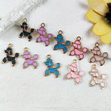 20pcs Poodle Dog Enamel Metal Charms for Jewelry Making DIY 20*16mm