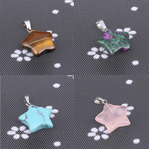 5 pcs Natural Star Agate Reiki Crystal Pendant DIY Jewelry Making
