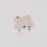5PCS Double Hole Stainless Steel Flower Clover Charms Pendant