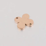 5PCS Double Hole Stainless Steel Flower Clover Charms Pendant