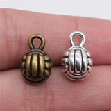 10pcs 10mm Antique Silver Plated 3D Volleyball Pendant Charm