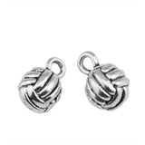 10pcs 10mm Antique Silver Plated 3D Volleyball Pendant Charm