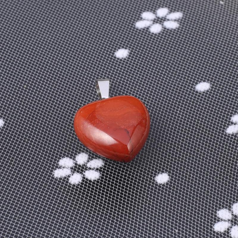 2 PCS Love Shape Agate Tiger Eye Pendant DIY Charm Jewelry Making