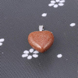 2 PCS Love Shape Agate Tiger Eye Pendant DIY Charm Jewelry Making