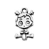 10pcs 24x13mm Double Sided Girl Charms for Jewelry Making