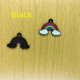 10pcs Rainbow Cloud Enamel Charm Cartoon Pendant For DIY Jewelry