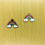 10pcs Rainbow Cloud Enamel Charm Cartoon Pendant For DIY Jewelry