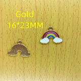 10pcs Rainbow Cloud Enamel Charm Cartoon Pendant For DIY Jewelry
