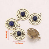 5pcs Stainless Steel Charms Natural Stone Flower Pendants for Jewelry Making