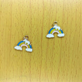 10pcs Rainbow Cloud Enamel Charm Horse Pendant DIY Jewelry Making