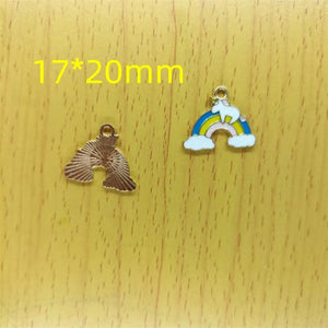 10pcs Rainbow Cloud Enamel Charm Horse Pendant DIY Jewelry Making