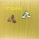 10pcs Rainbow Cloud Enamel Charm Horse Pendant DIY Jewelry Making