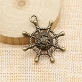 4pcs 40x35mm Rudder Charms Antique Bronze Jewelry Findings