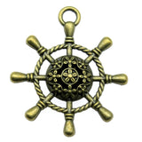 4pcs 40x35mm Rudder Charms Antique Bronze Jewelry Findings