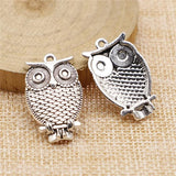 10pcs Owl Pendants Charm Pendant Antique Silver/Bronze Plated 28x18mm