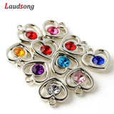 50pcs Water Drop Inlay Acrylic Drill CCB Heart Charms Plastic Pendants
