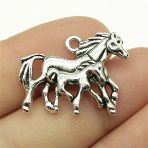10pcs Horse Mother And Child Charms 28x23mm Jewelry Making Antique Silver Bronze