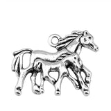 10pcs Horse Mother And Child Charms 28x23mm Jewelry Making Antique Silver Bronze