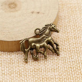 10pcs Horse Mother And Child Charms 28x23mm Jewelry Making Antique Silver Bronze