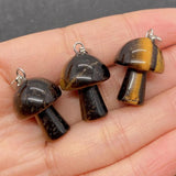 Stone Pendants Amethyst Crystal Quartz Tiger Eye Agate Mushrooms Shape