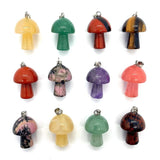 Stone Pendants Amethyst Crystal Quartz Tiger Eye Agate Mushrooms Shape