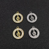 10pcs Stainless Steel Charms with Rhinestones for DIY Jewelry Making
